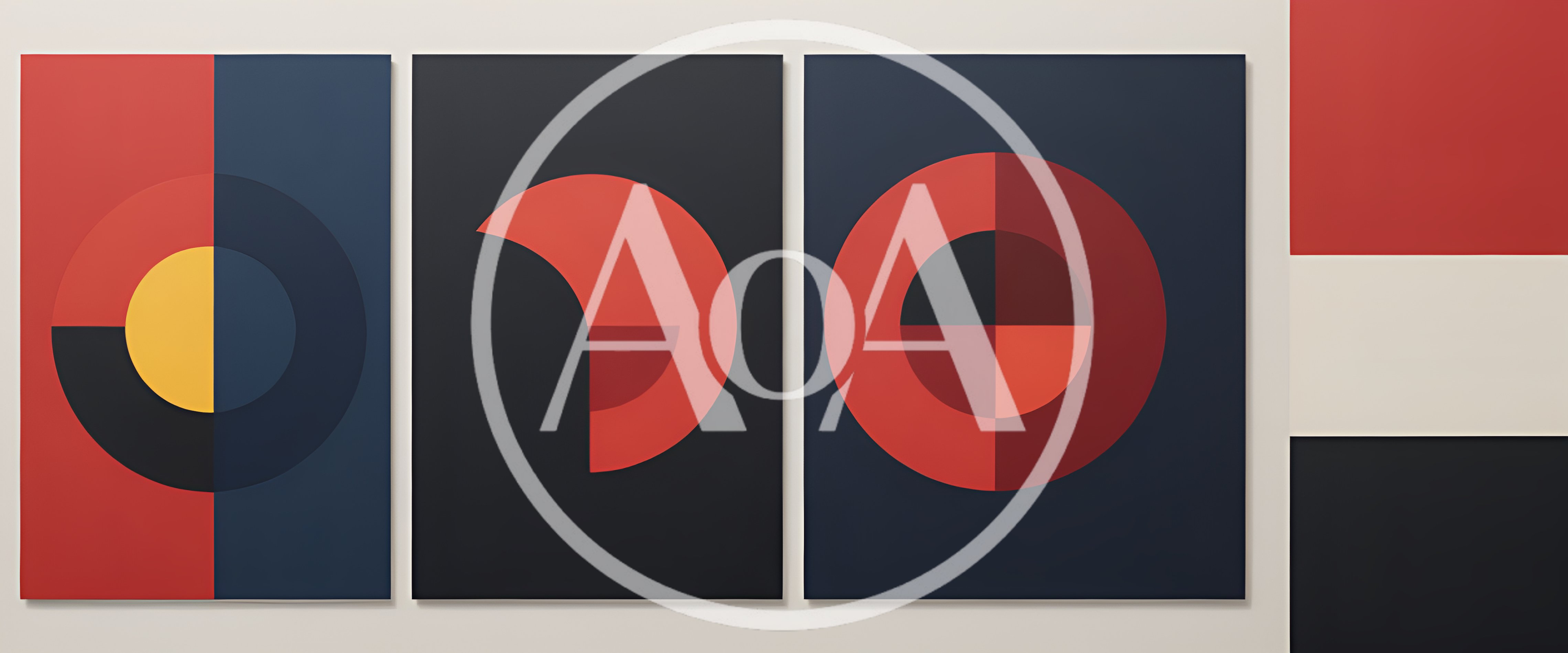 Three Abstract Geometric Art Prints With Minimalist Shapes