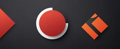 Abstract Geometric Shapes With Red And Orange Elements