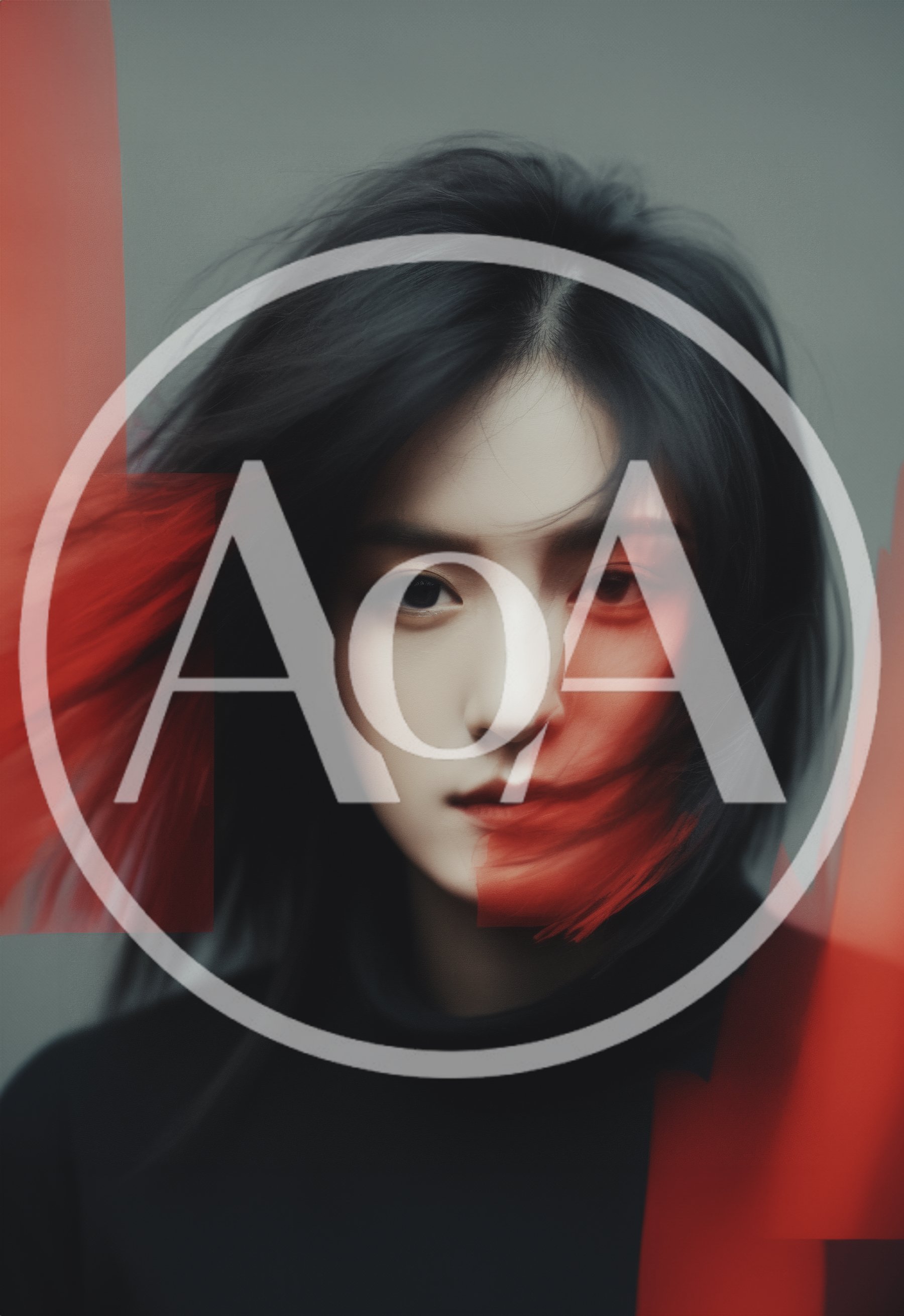 Portrait Of A Young Woman With Artistic Red Accents