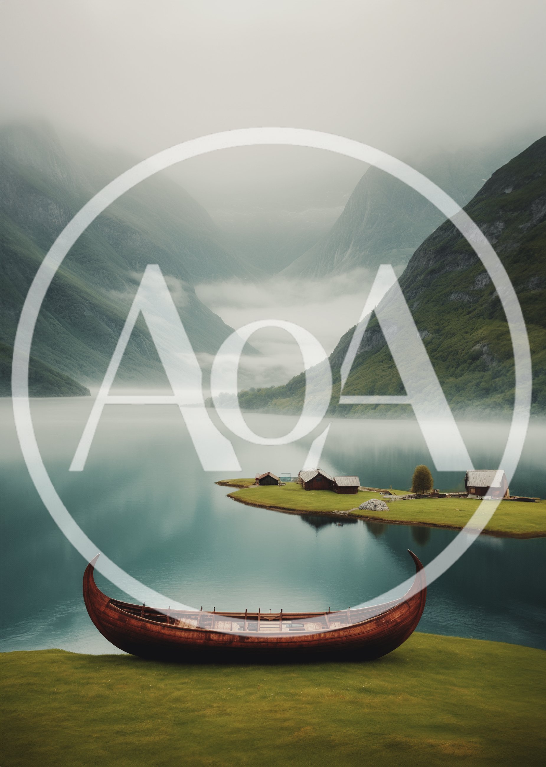 Viking Longship Resting On A Grassy Fjord Shore