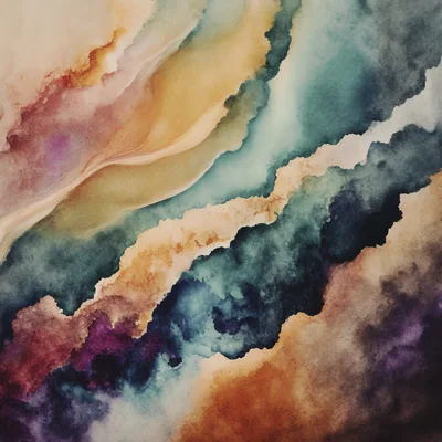Abstract Watercolor Texture With Fluid Organic Color Layers