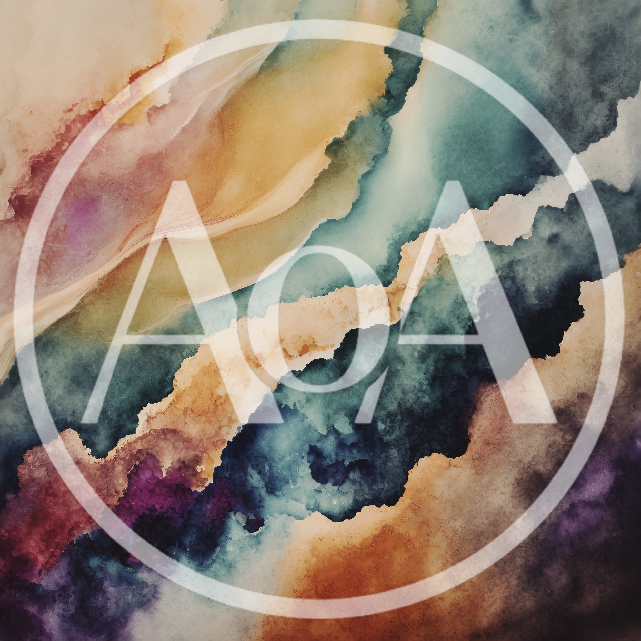 Abstract Watercolor Texture With Fluid Organic Color Layers