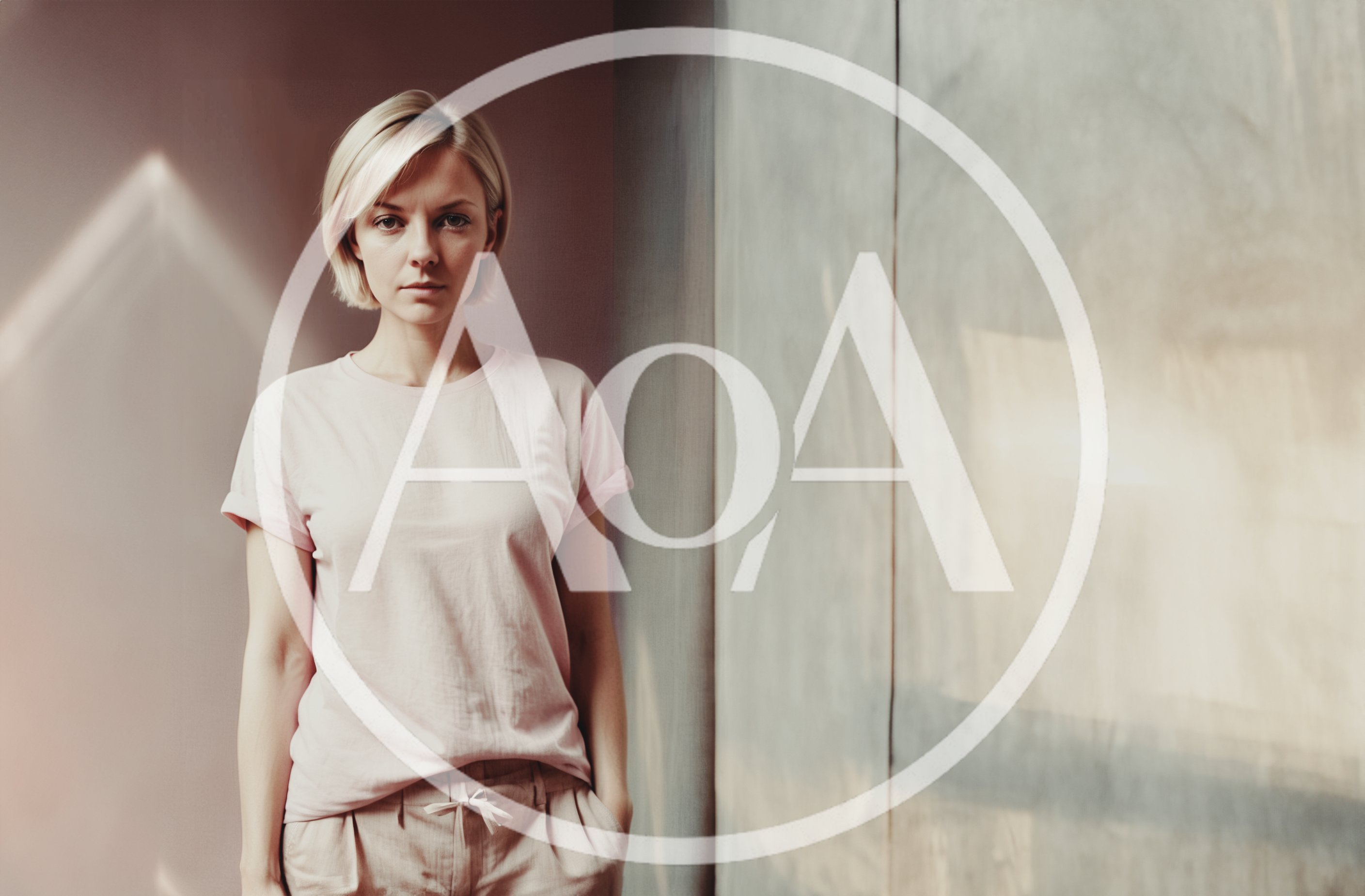 Portrait Of A Blonde Woman In Casual Clothing