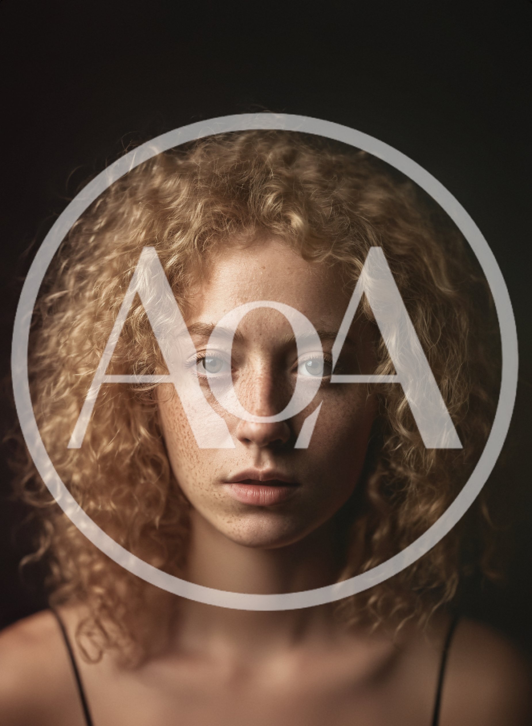Portrait Of A Young Woman With Curly Blonde Hair
