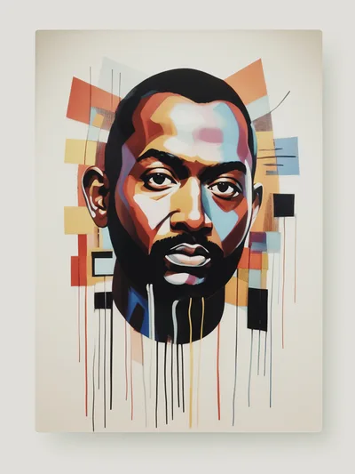 Abstract Portrait Of A Man With Geometric Shapes
