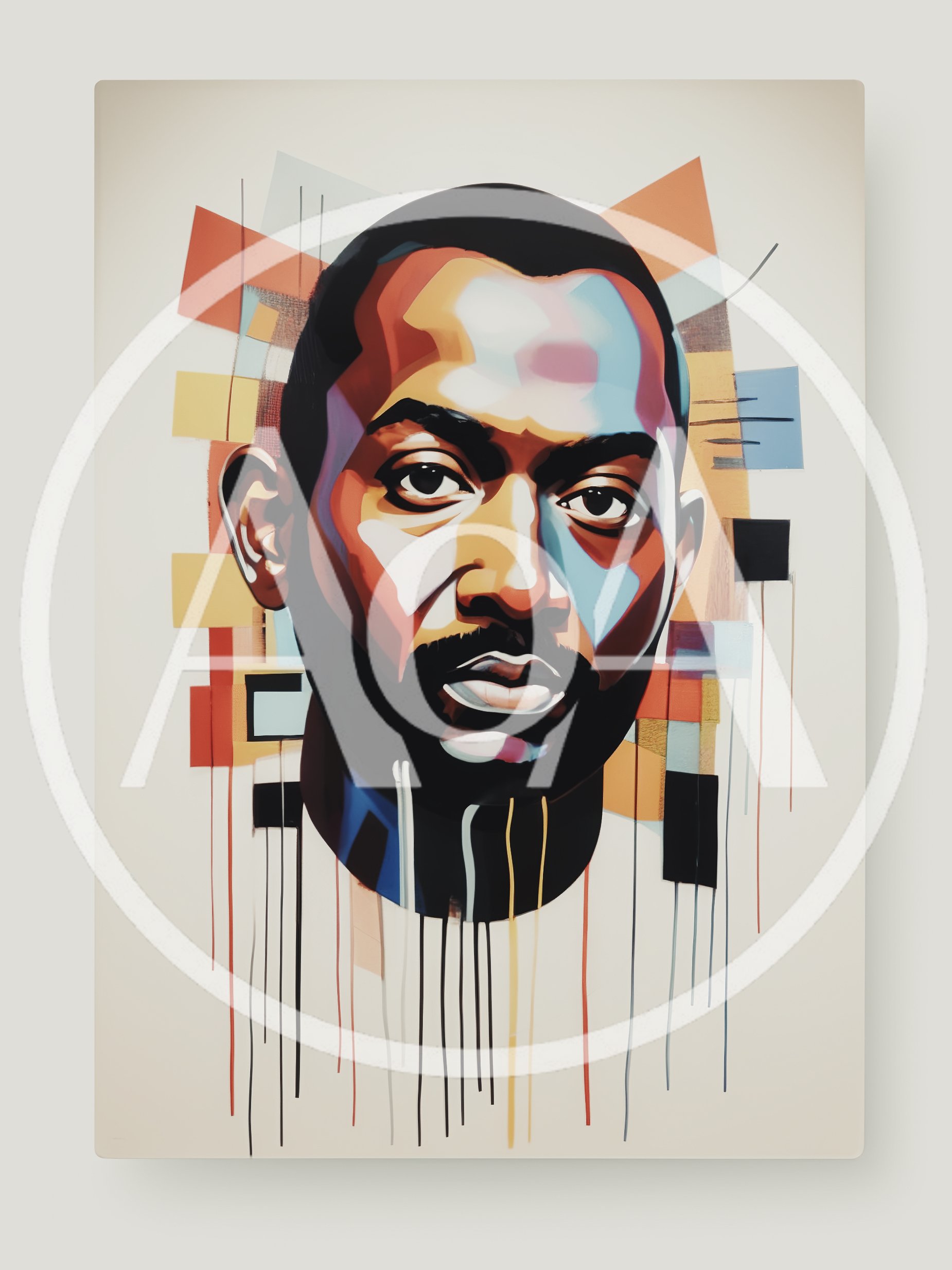 Abstract Portrait Of A Man With Geometric Shapes