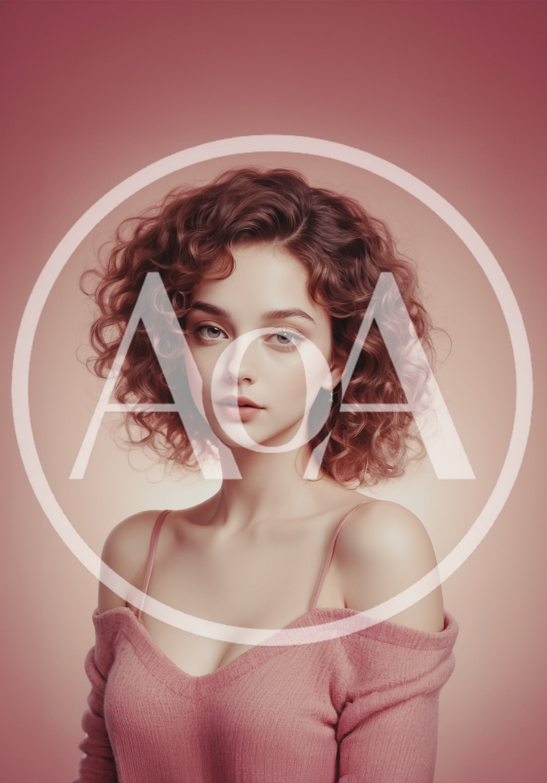 Portrait Of A Young Woman With Curly Hair