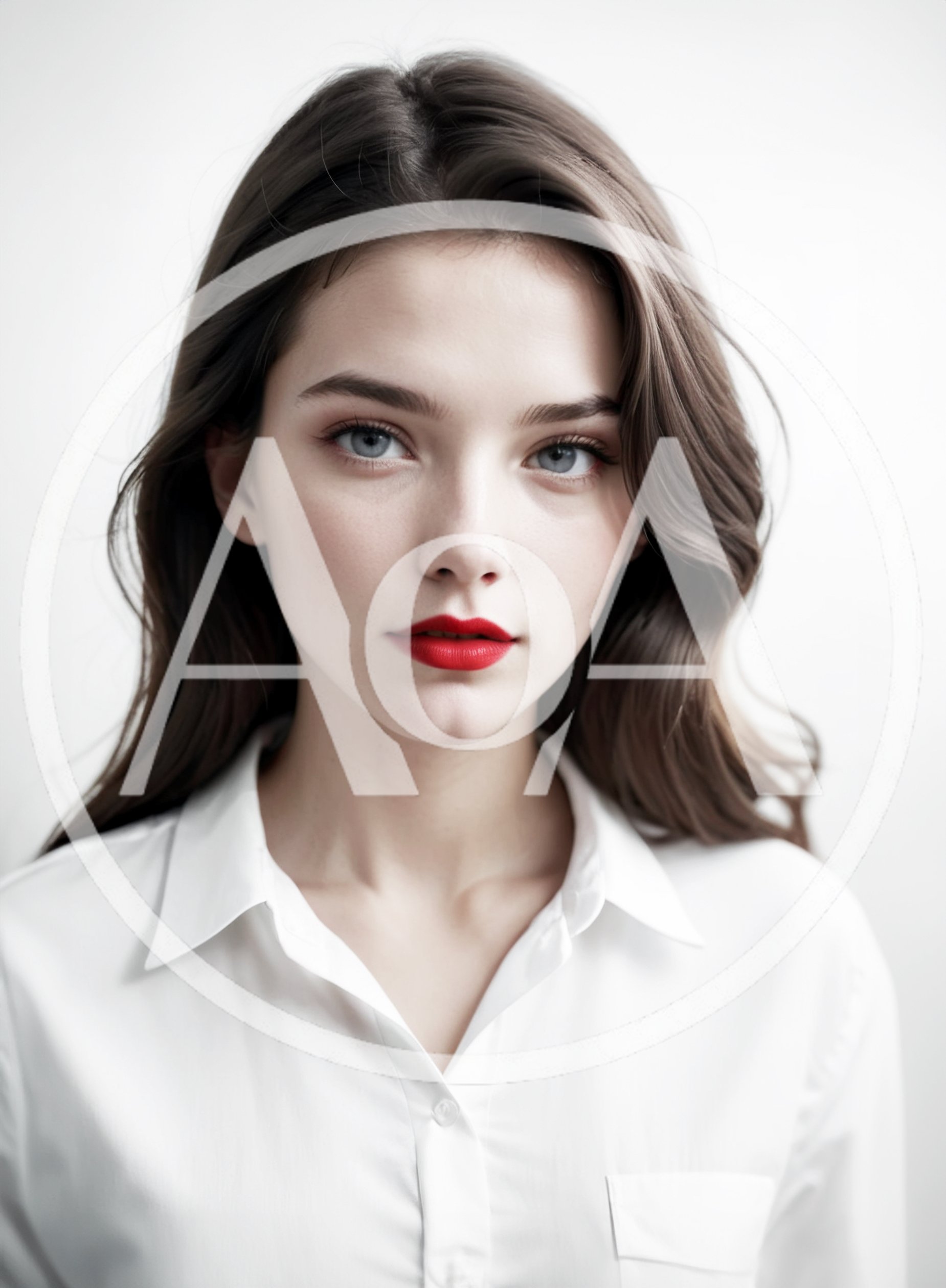 Portrait Of A Young Woman With Red Lipstick
