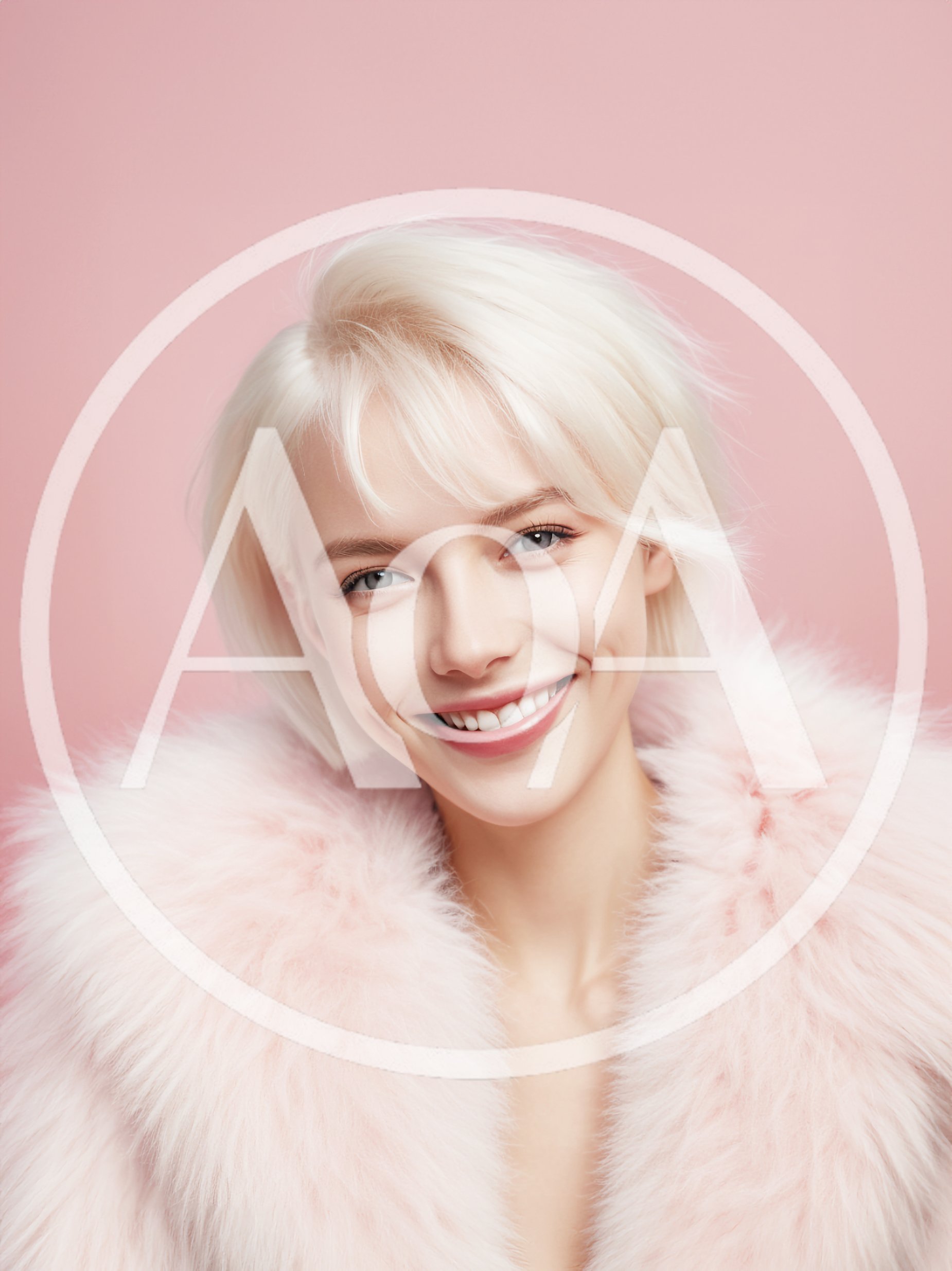 Portrait Of A Smiling Woman With Platinum Blonde Hair