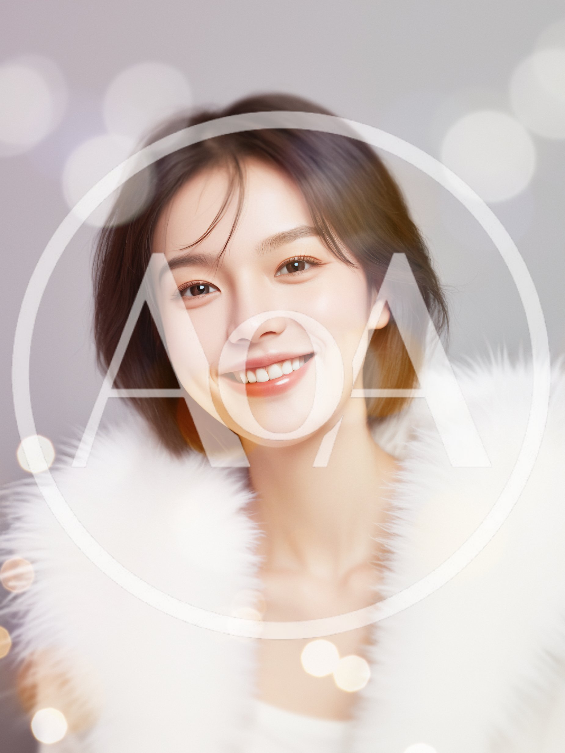 Portrait Of A Smiling Young Woman With Short Hair