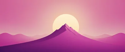 Minimalist Vector Illustration Of A Mountain At Sunset