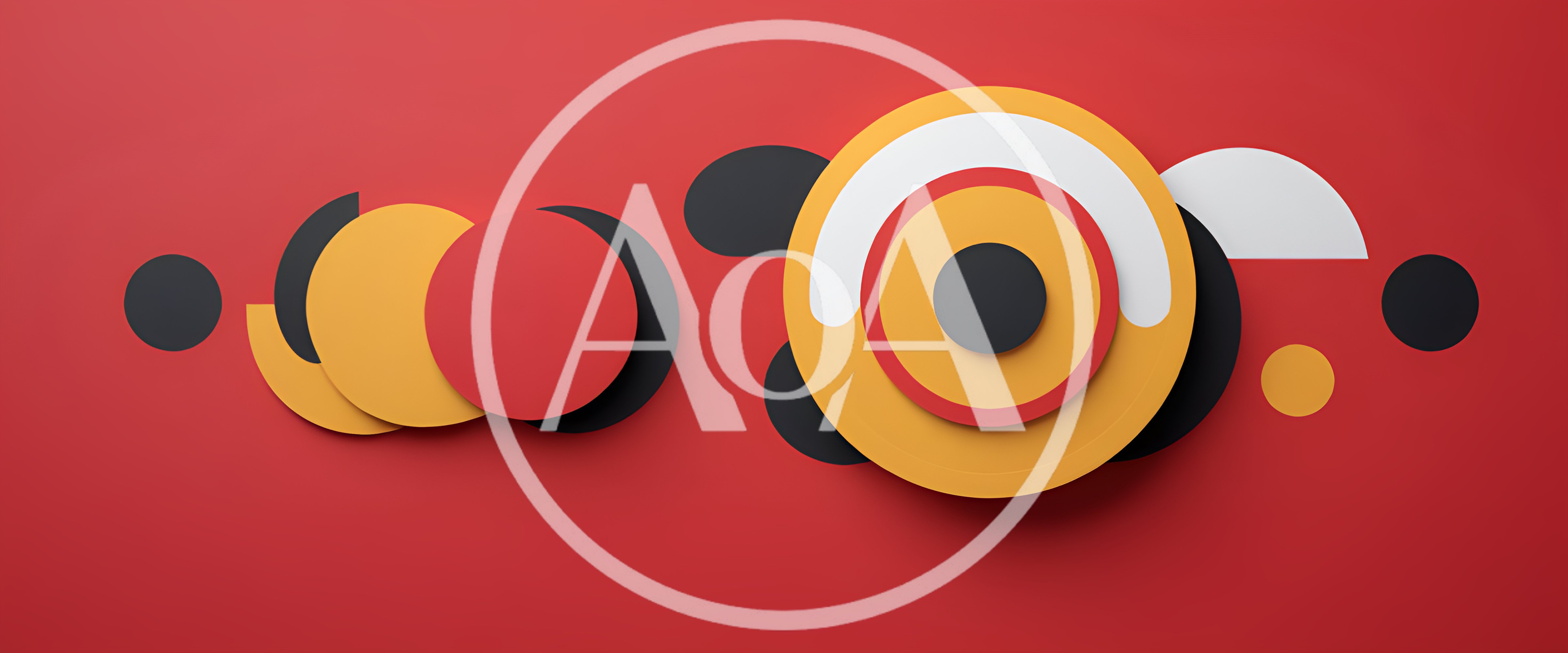 Abstract Geometric Composition With Overlapping Circles And Shapes