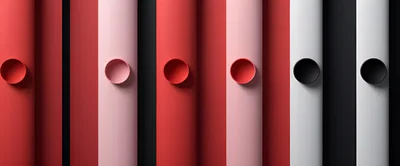 Abstract 3D Rendered Vertical Columns With Circular Recesses