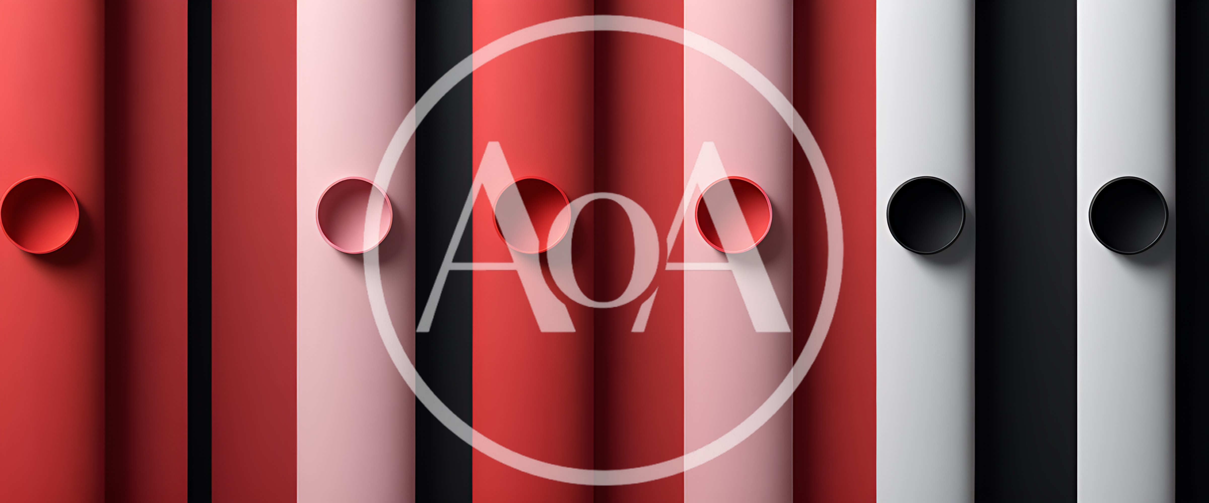 Abstract 3D Rendered Vertical Columns With Circular Recesses