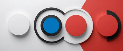 Abstract 3D Geometric Shapes With Circles And Rings