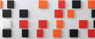 Abstract 3D Wall With Floating Colored Squares