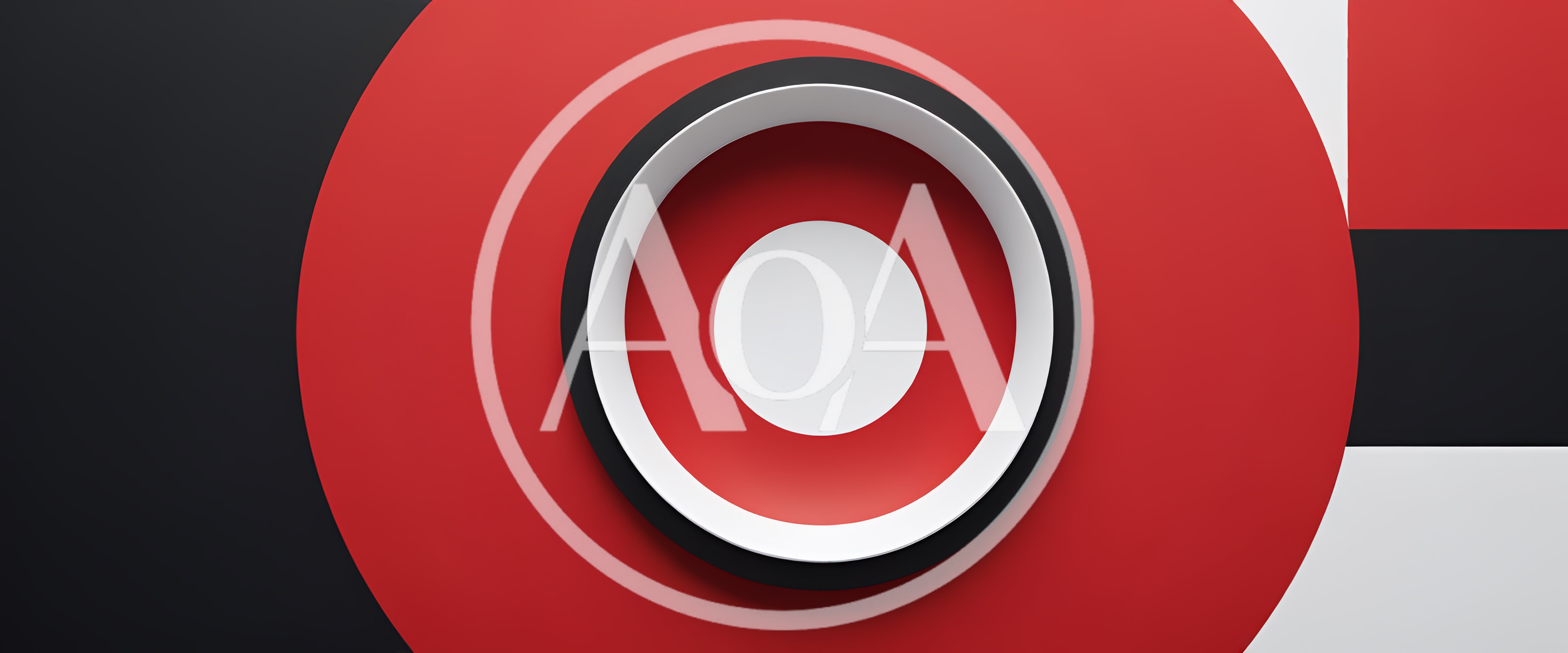 Abstract Geometric Composition With Red And Black Circles
