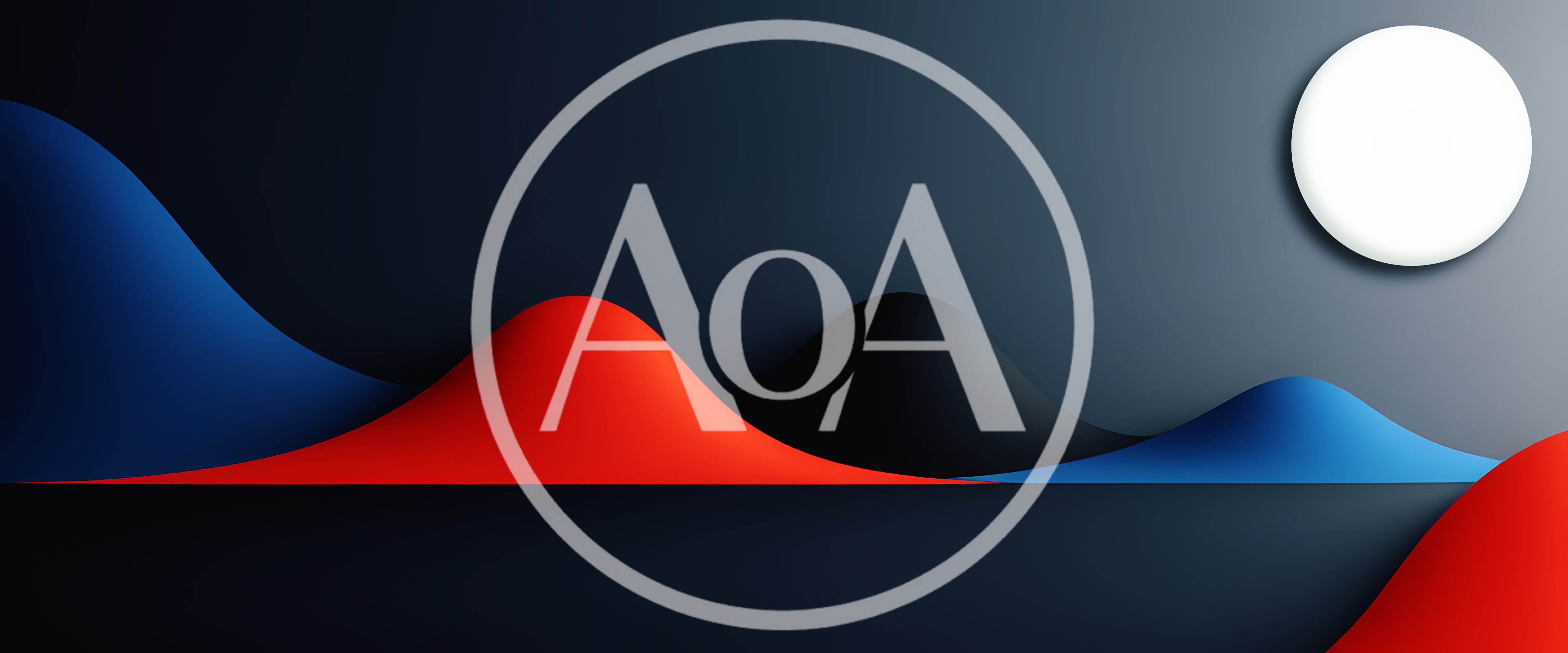 Abstract Minimalist Landscape With Red And Blue Hills