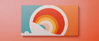 Minimalist Retro Rainbow Graphic Design Illustration