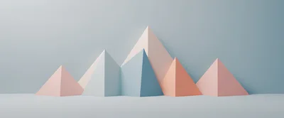 Abstract Minimalist Pyramid Shapes On Pastel Background