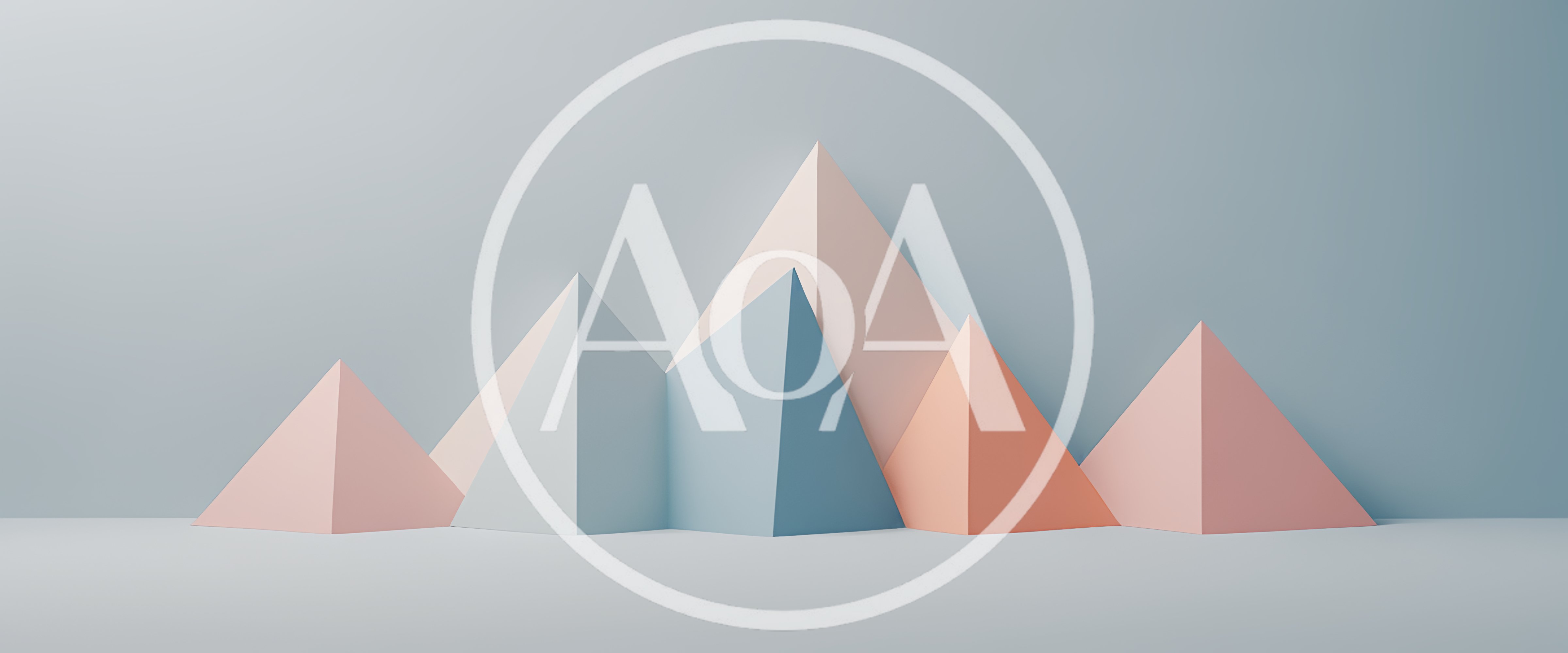 Abstract Minimalist Pyramid Shapes On Pastel Background