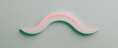 Abstract 3D Wavy Pink And White Ribbon Shape
