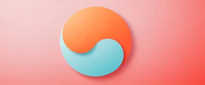 Abstract Yin Yang Symbol With Orange And Blue Tones
