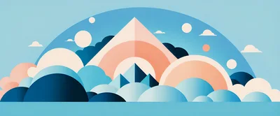 Abstract Geometric Mountain Landscape Illustration