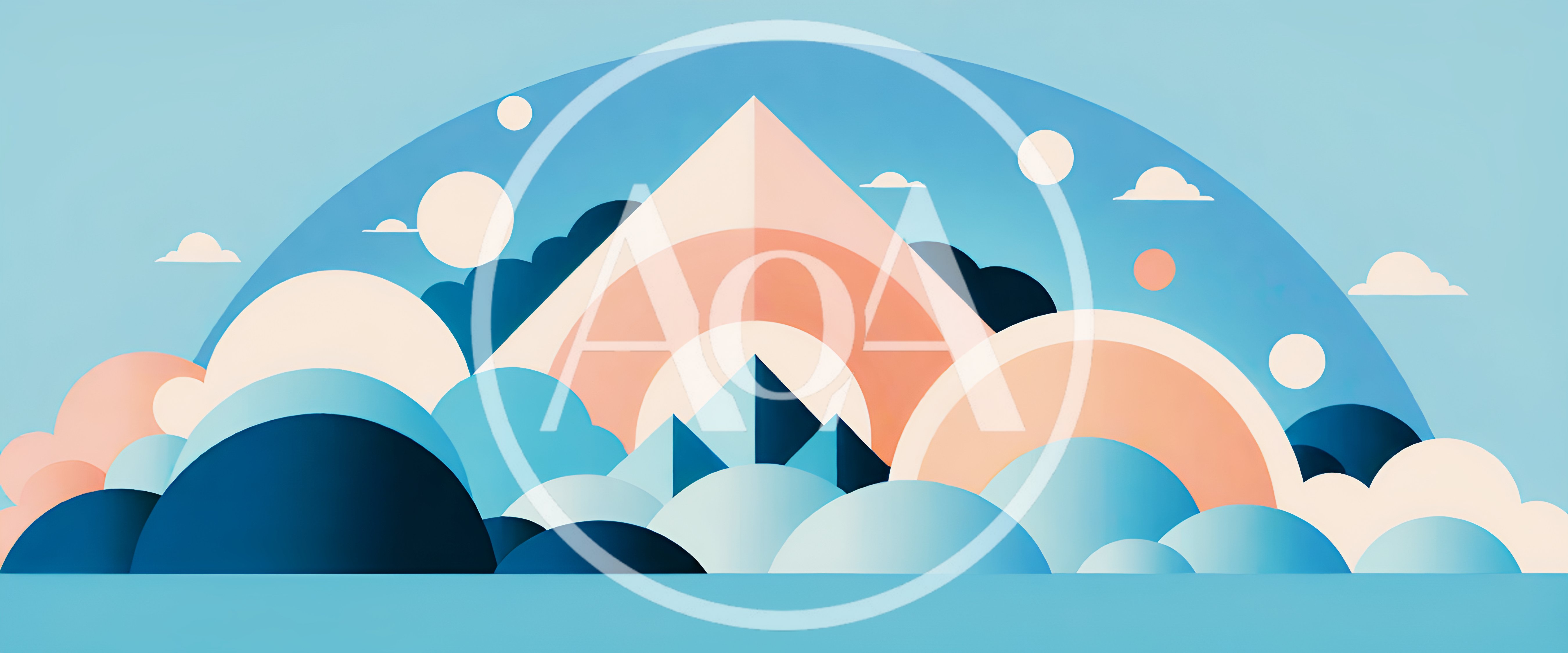 Abstract Geometric Mountain Landscape Illustration