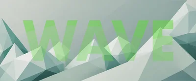 Abstract Low Poly Mountain Landscape With Wave Text