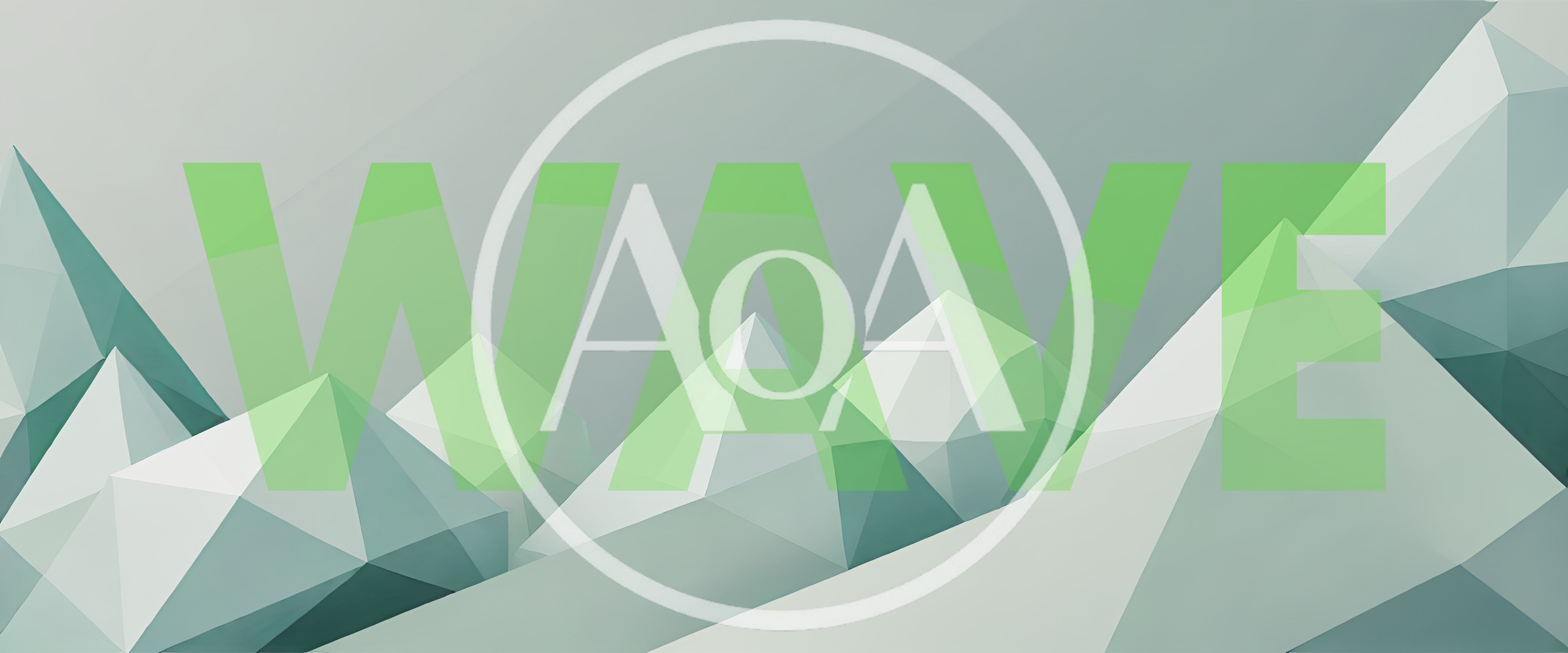 Abstract Low Poly Mountain Landscape With Wave Text