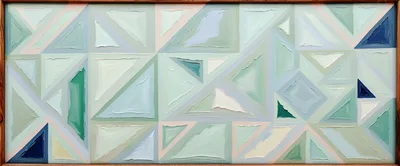 Abstract Geometric Oil Painting With Pastel Tones
