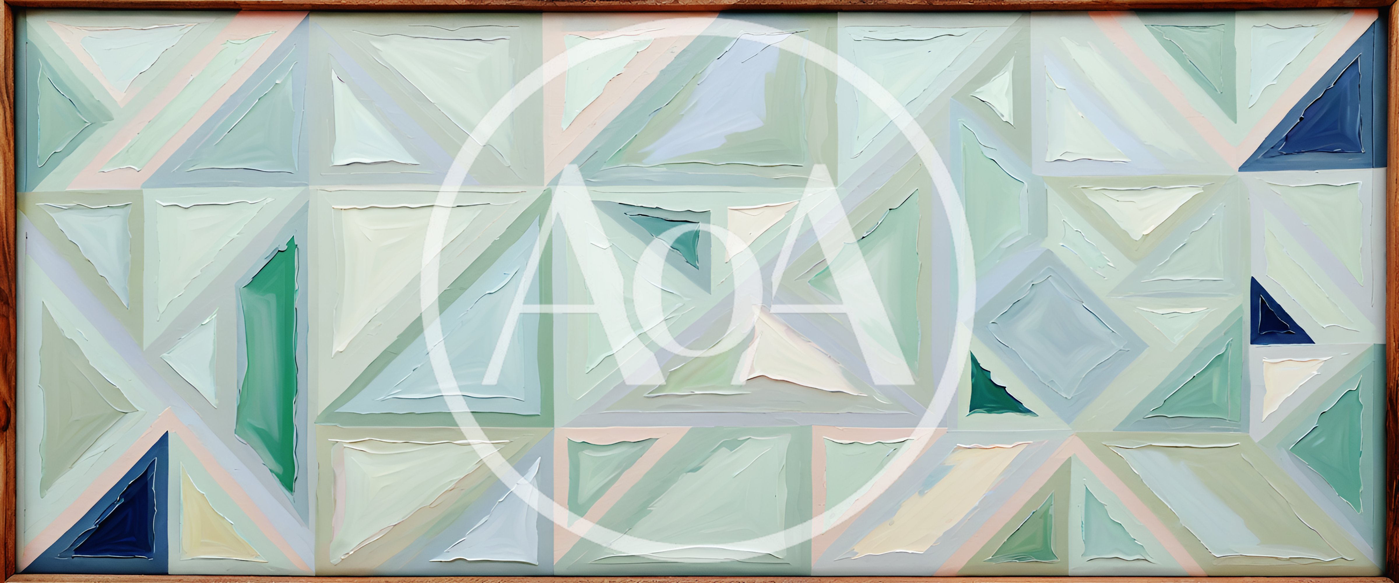 Abstract Geometric Oil Painting With Pastel Tones