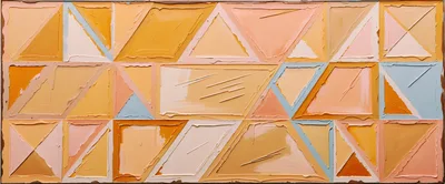 Abstract Geometric Oil Painting With Textured Brushstrokes