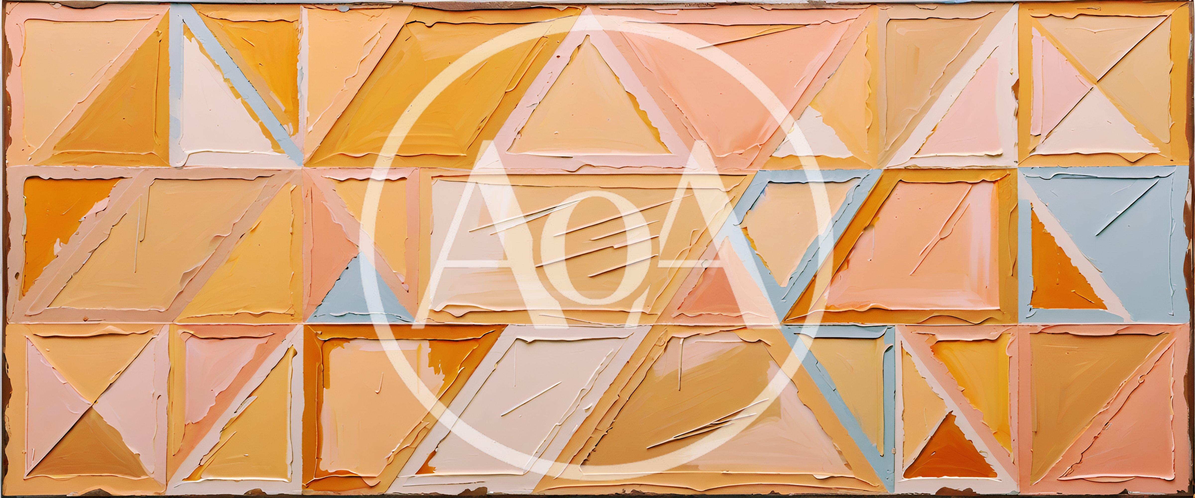 Abstract Geometric Oil Painting With Textured Brushstrokes