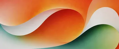 Abstract Paper Curves With Orange And Green Tones