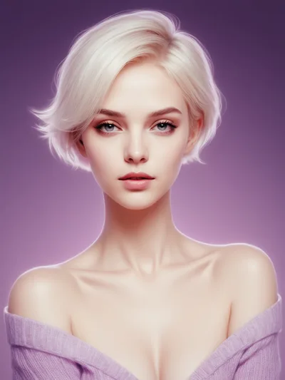 Portrait Of A Young Woman With Short Blonde Hair