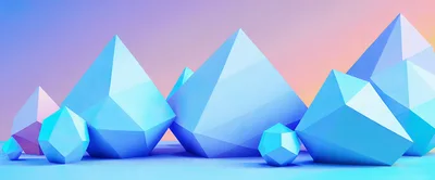 Abstract Geometric Polyhedral Shapes On Gradient Background