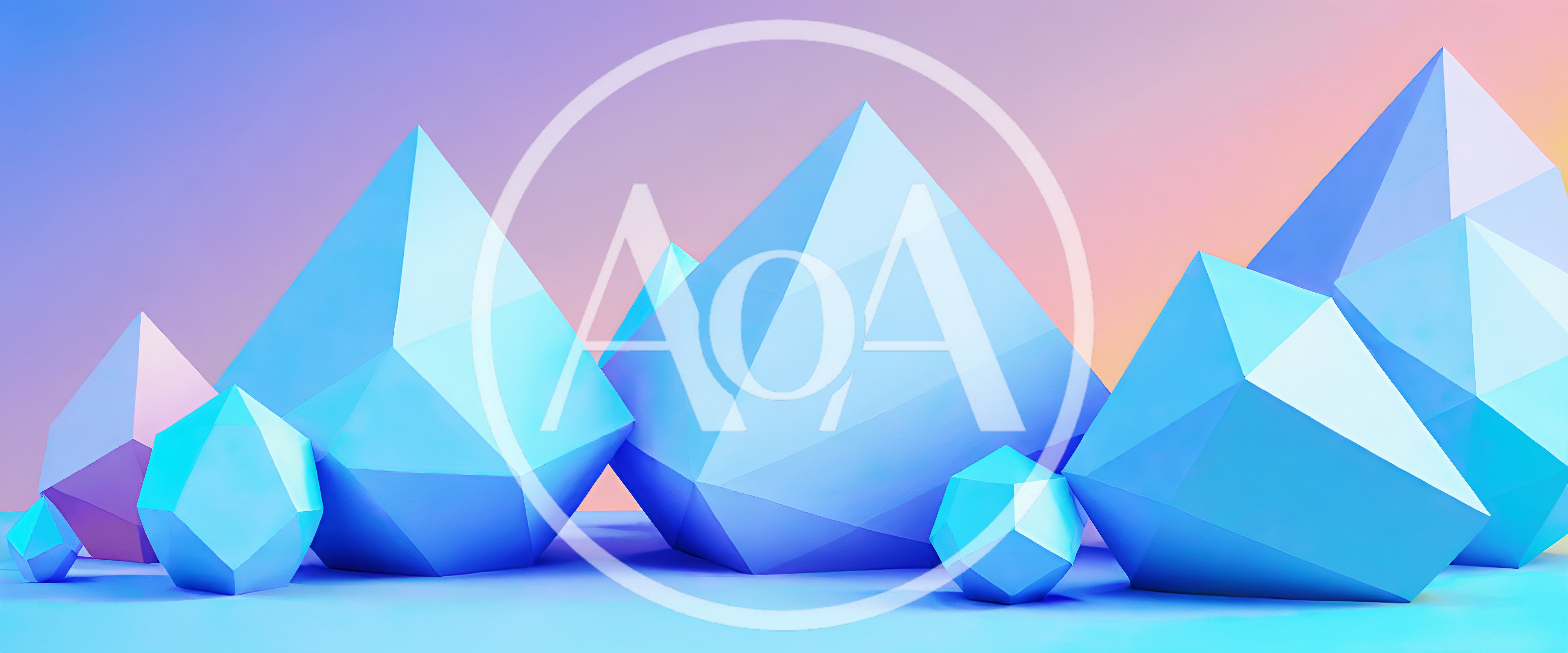Abstract Geometric Polyhedral Shapes On Gradient Background