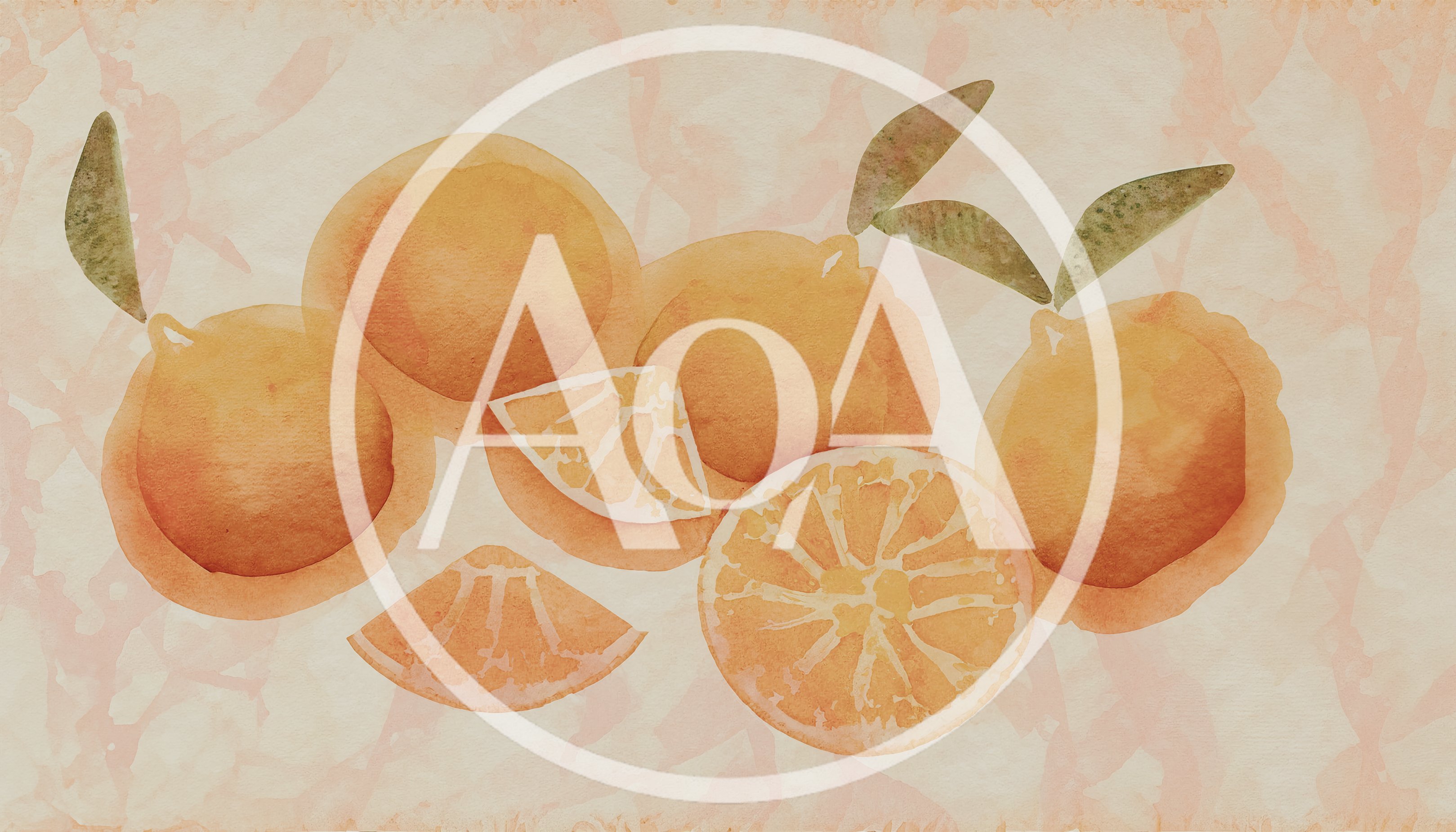 Watercolor Illustration Of Fresh Oranges And Slices