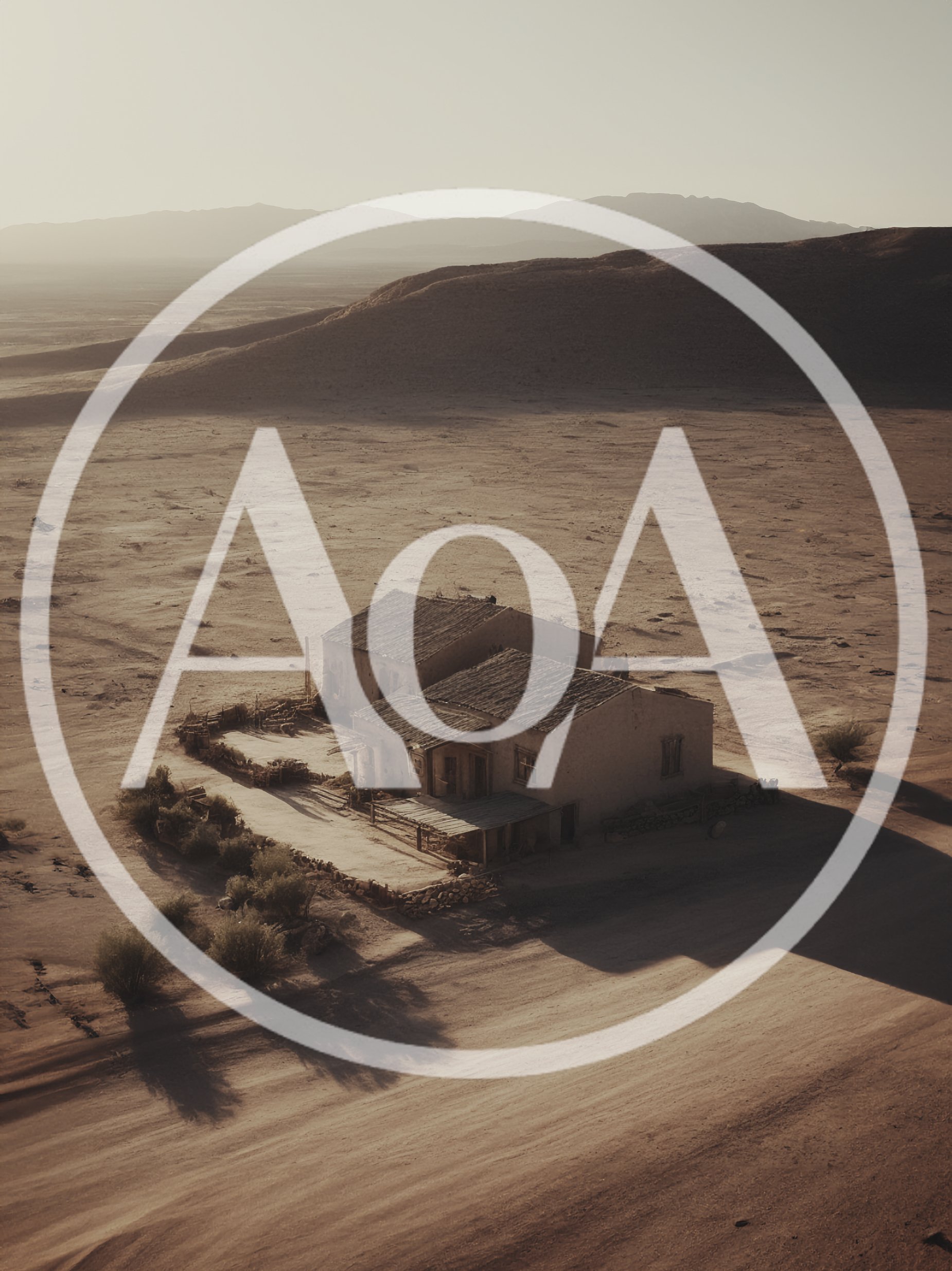 Aerial View of Abandoned Desert Homestead