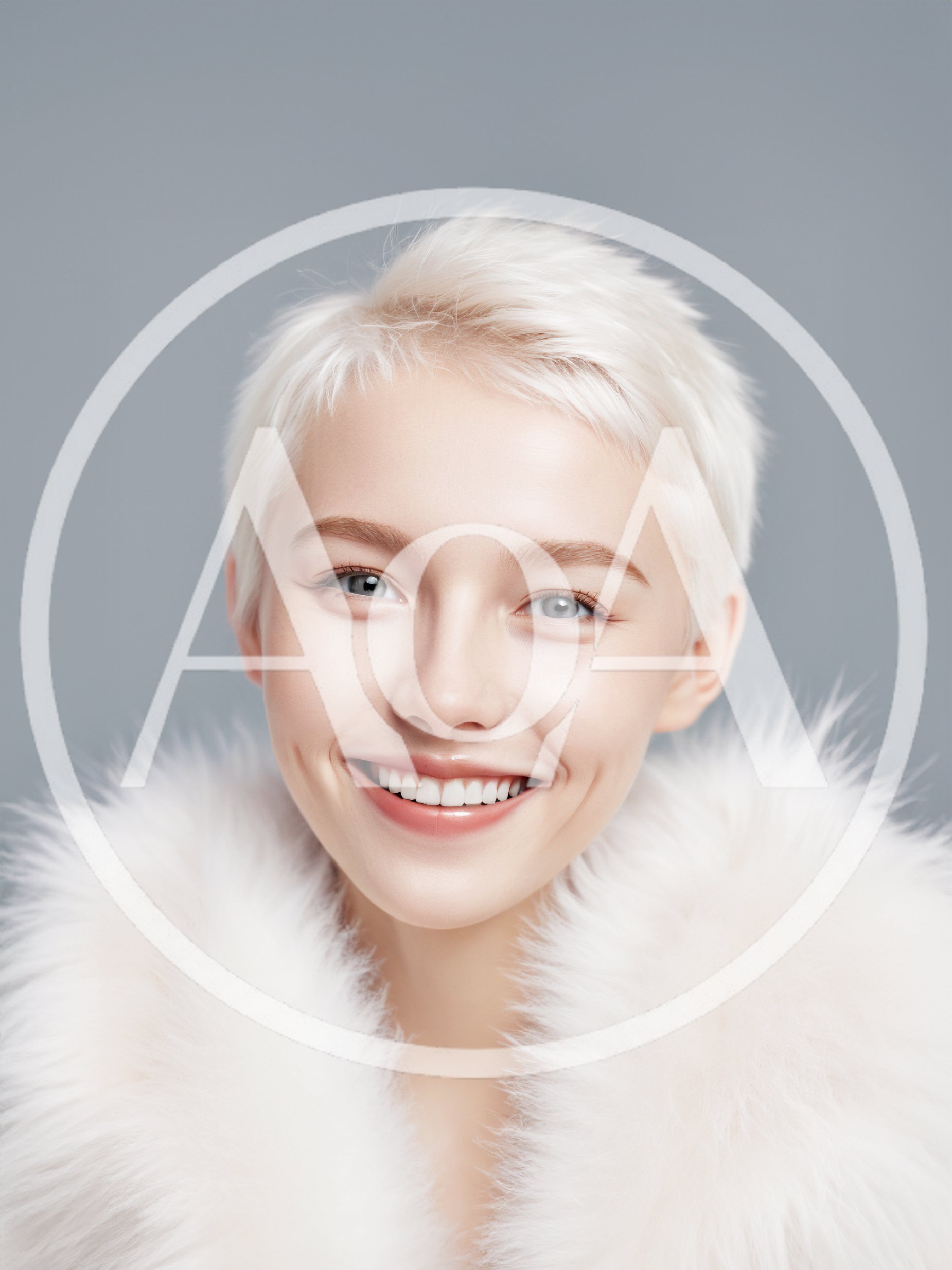 Portrait Of A Smiling Woman With Short Blonde Hair