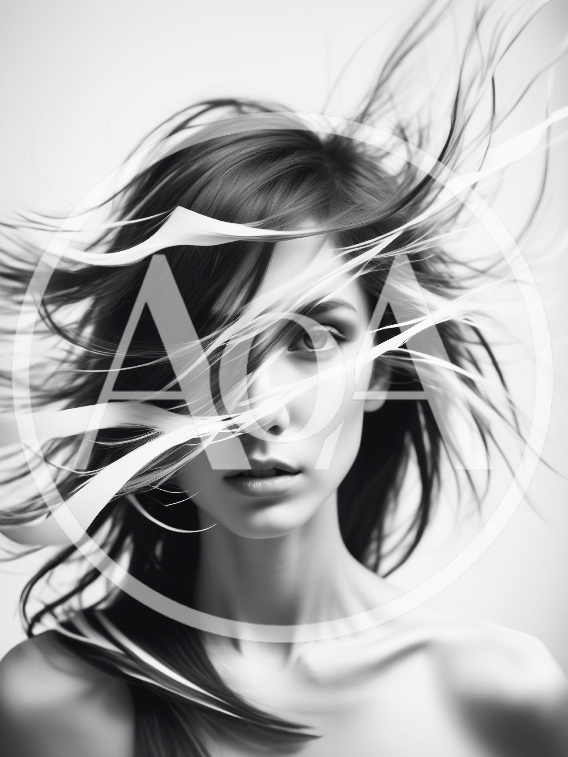 Portrait Of A Woman With Flowing Hair