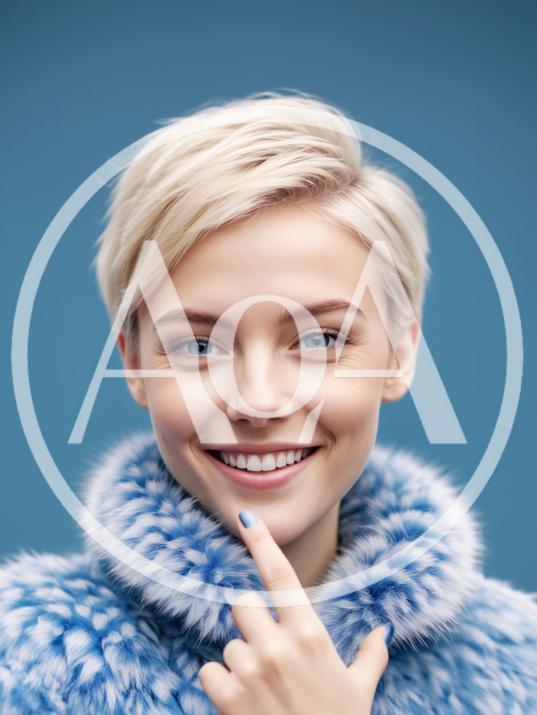 Portrait Of A Smiling Woman With Short Blonde Hair