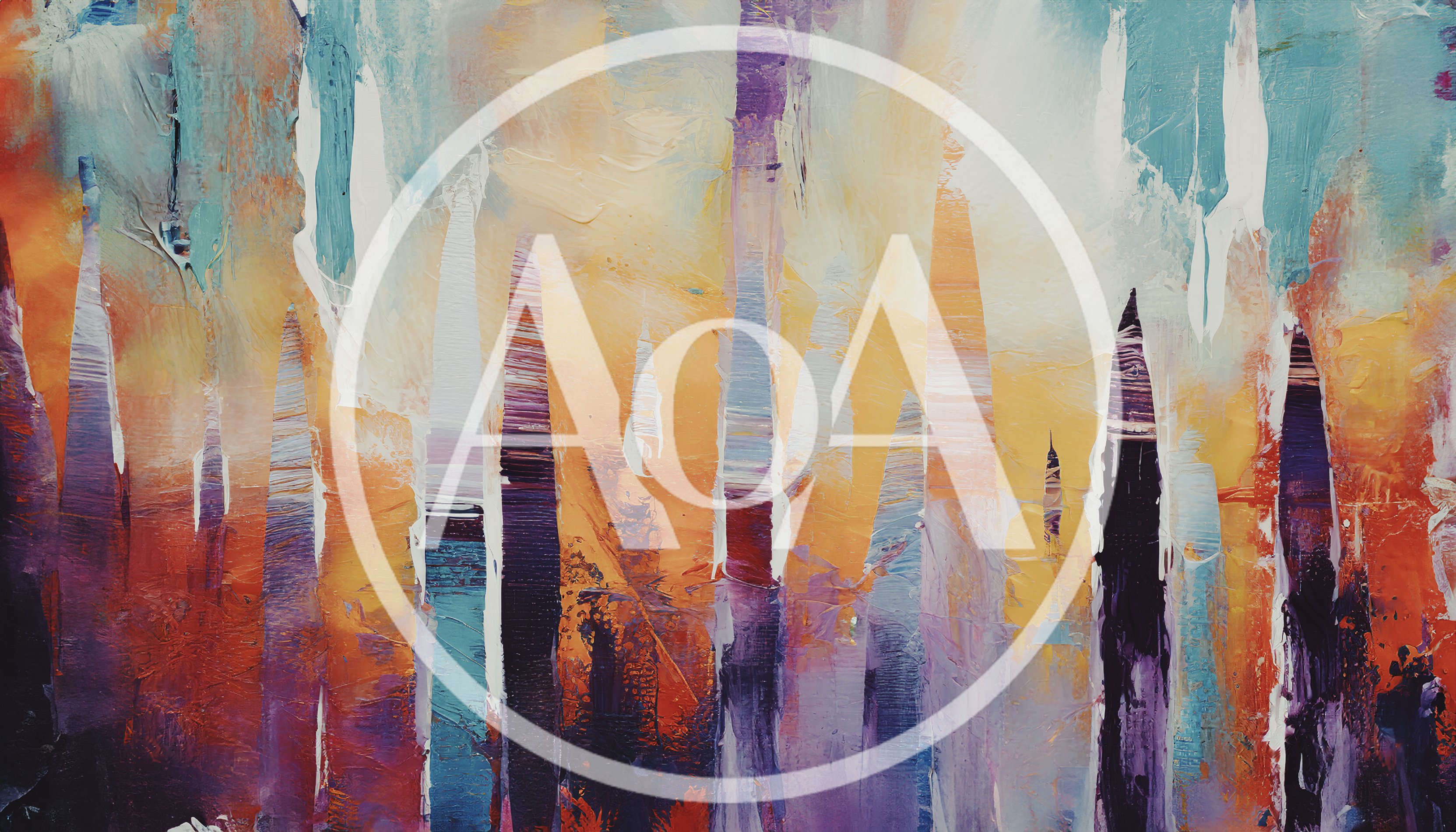 Abstract Oil Painting With Vertical Textured Brushstrokes