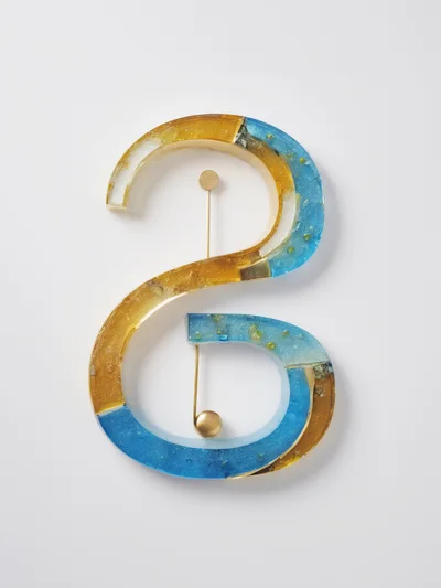 Abstract Resin Sculpture Of A Musical Treble Clef