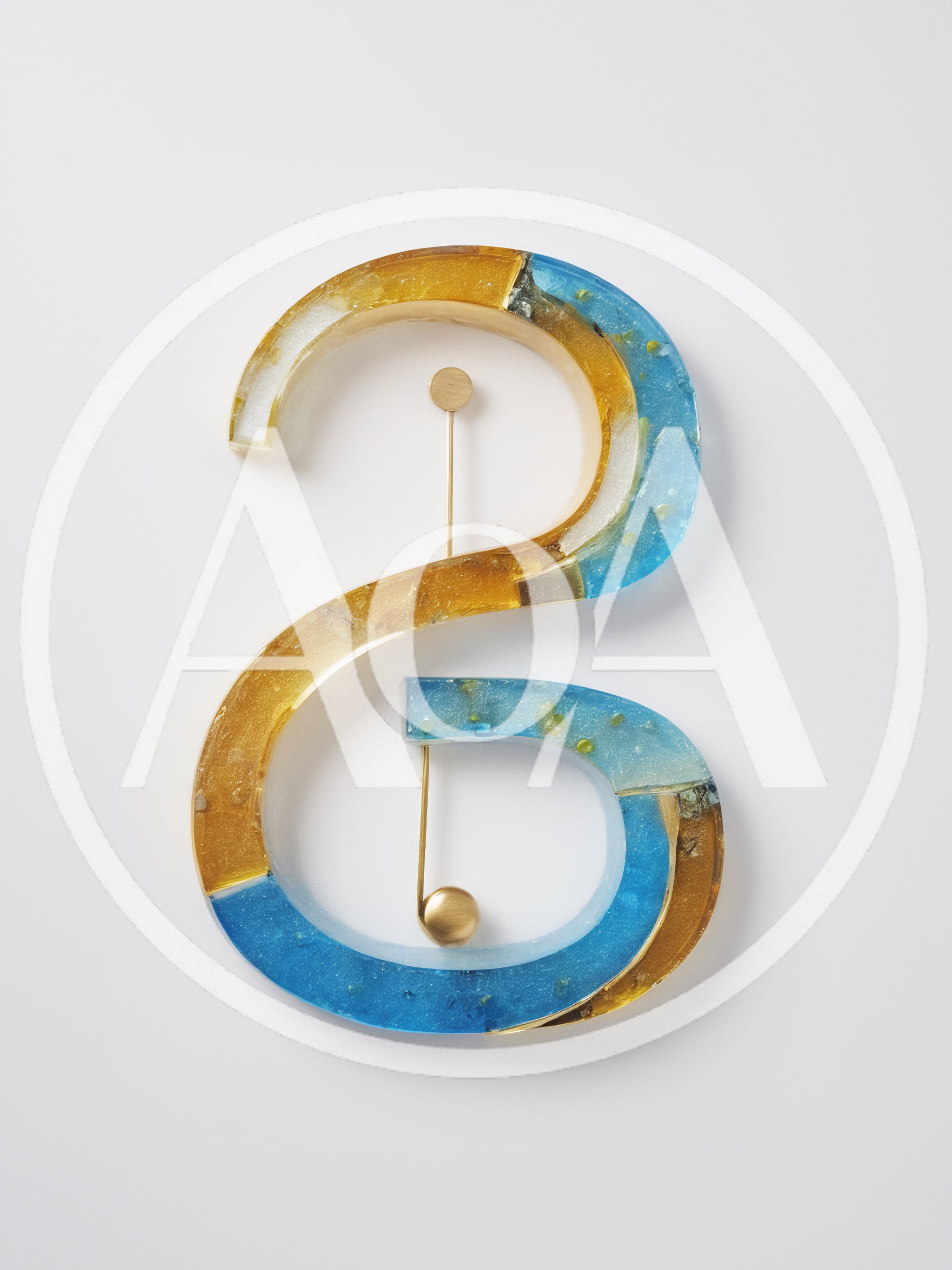 Abstract Resin Sculpture Of A Musical Treble Clef