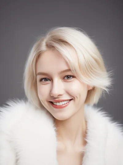 Portrait Of A Smiling Young Woman With Blonde Hair