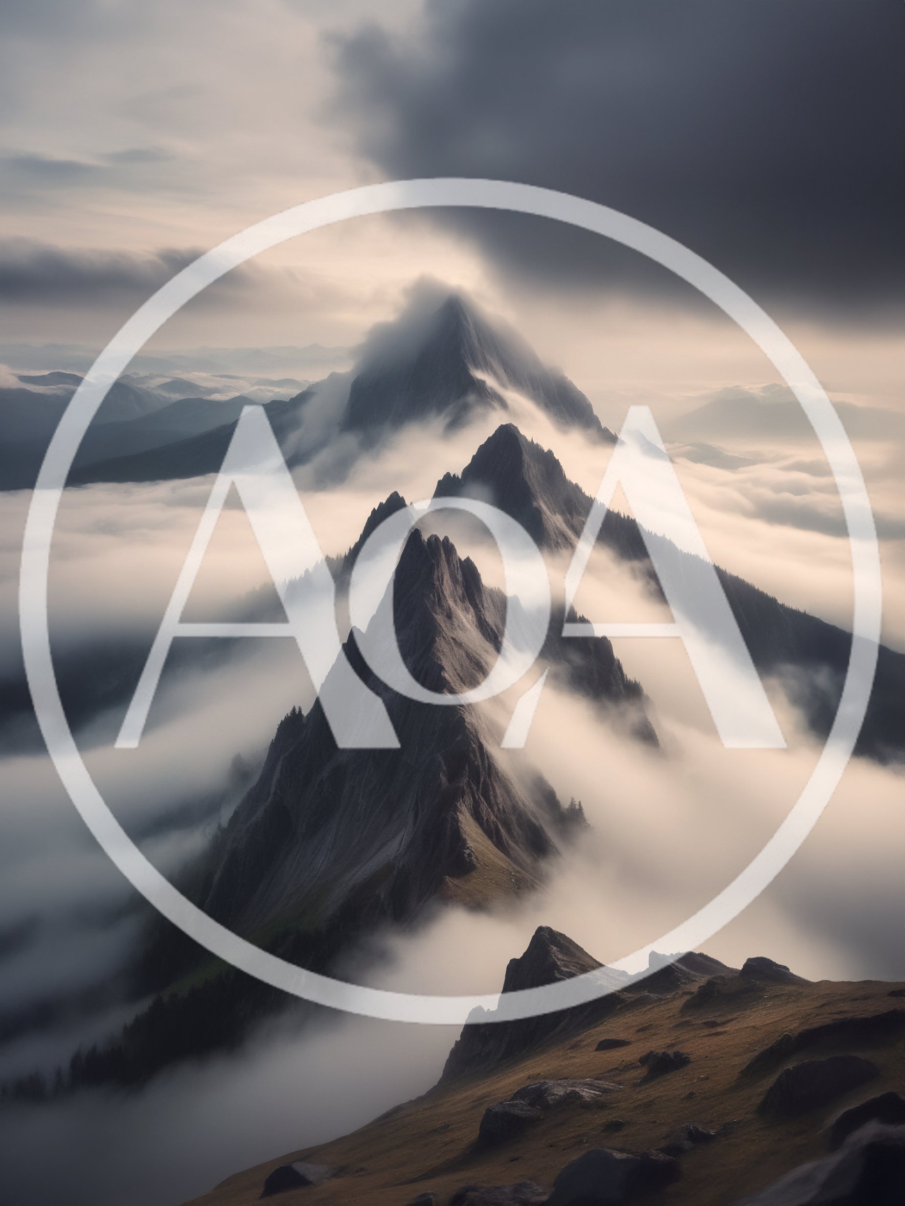 Jagged Mountain Peaks Rising Above A Sea Of Clouds