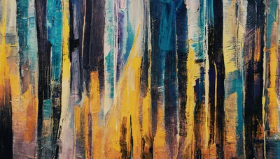 Abstract Oil Painting With Vertical Brushstrokes